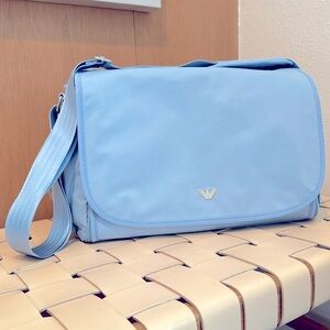 *rare* Emporio Armani Baby - Nylon Changing Diaper Bag with Straps - Blue
